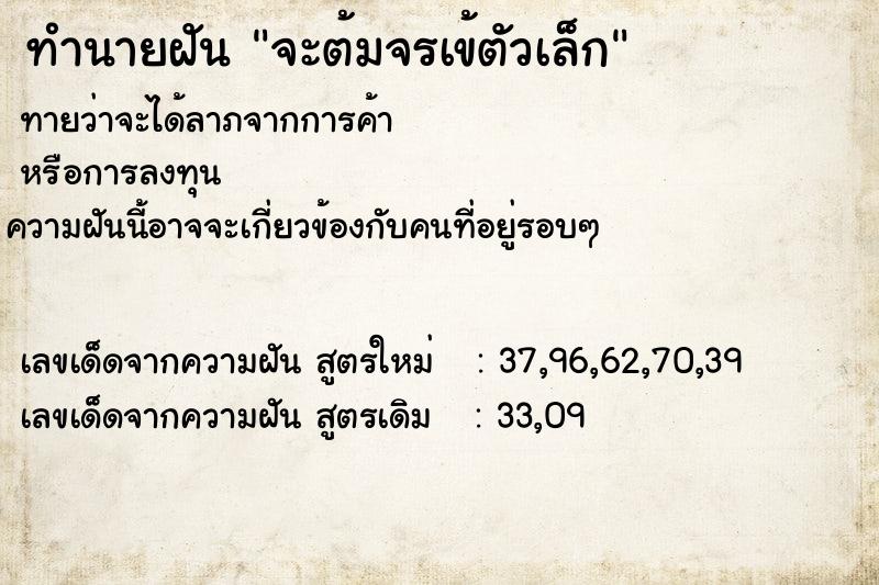 ทำนายฝัน จะต้มจรเข้ตัวเล็ก