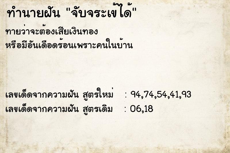 ทำนายฝัน จับจระเข้ได้