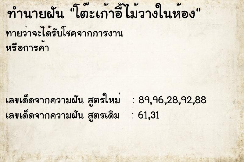 ทำนายฝัน โต๊ะเก้าอี้ไม้วางในห้อง