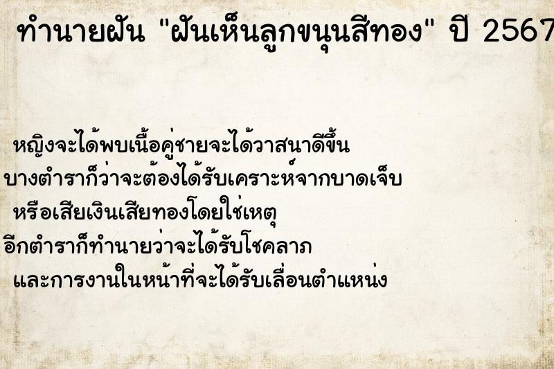 ทำนายฝัน ฝันเห็นลูกขนุนสีทอง