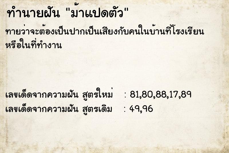 ทำนายฝัน ม้าแปดตัว