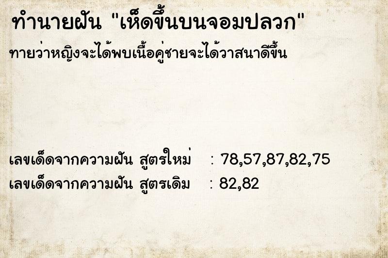 ทำนายฝัน เห็ดขึ้นบนจอมปลวก