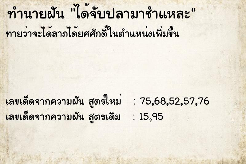 ทำนายฝัน ได้จับปลามาชำแหละ