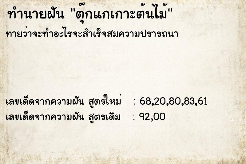 ทำนายฝัน ตุ๊กแกเกาะต้นไม้