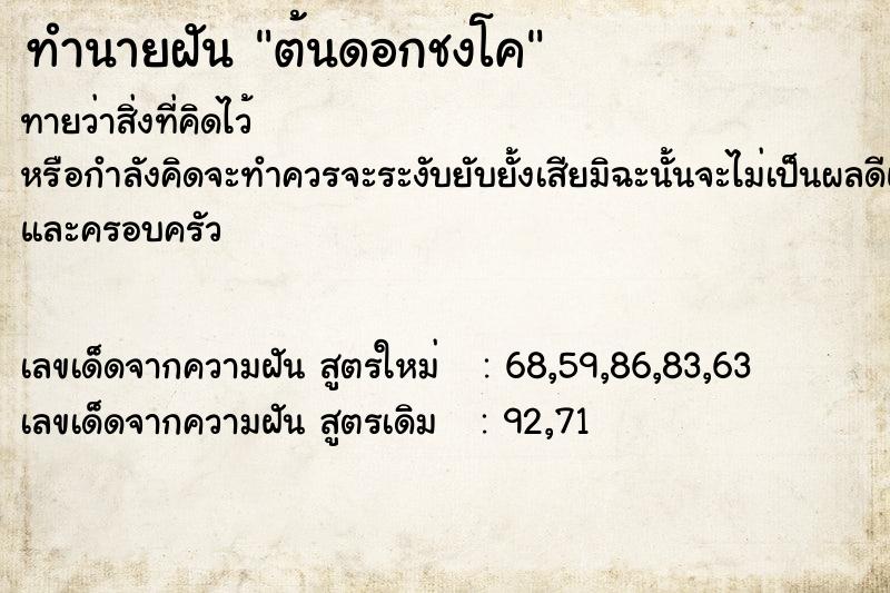 ทำนายฝัน ต้นดอกชงโค