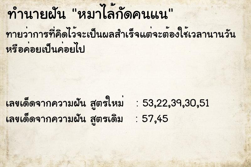 ทำนายฝัน หมาไล้กัดคนแน