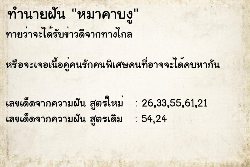 ทำนายฝัน หมาคาบงูู