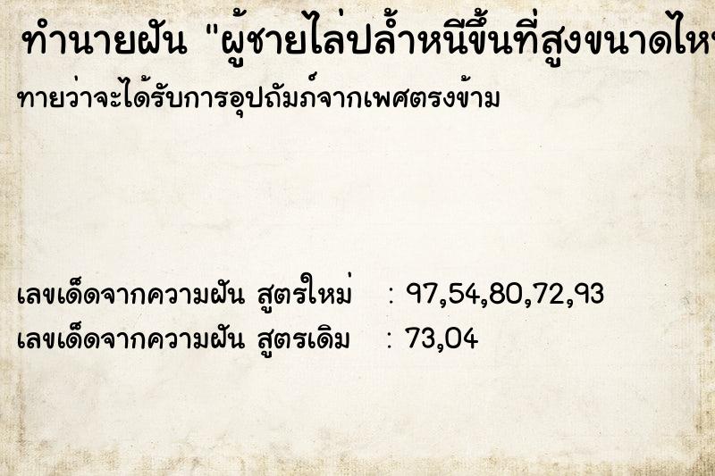 ทำนายฝัน ผู้ชายไล่ปล้ำหนีขึ้นที่สูงขนาดไหนเกือบไม่พ้น