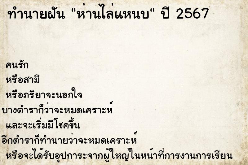 ทำนายฝัน ห่านไล่แหนบ  เลขนำโชค 