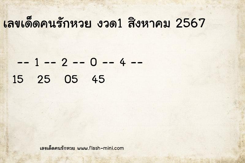 เลขเด็ดคนรักหวยที่สุดในโลก งวดนี้ งวด 16 เมษายน 2567 