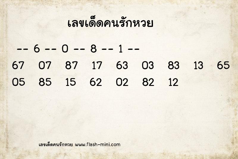 เลขเด็ดคนรักหวยที่สุดในโลก งวดนี้ งวด 1 ธันวาคม 2567 