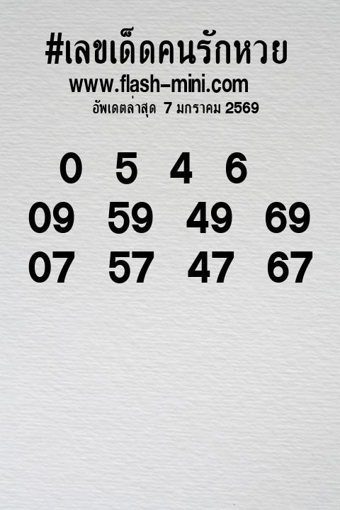 เลขเด็ดคนรักหวยที่สุดในโลก งวดนี้ งวด 
