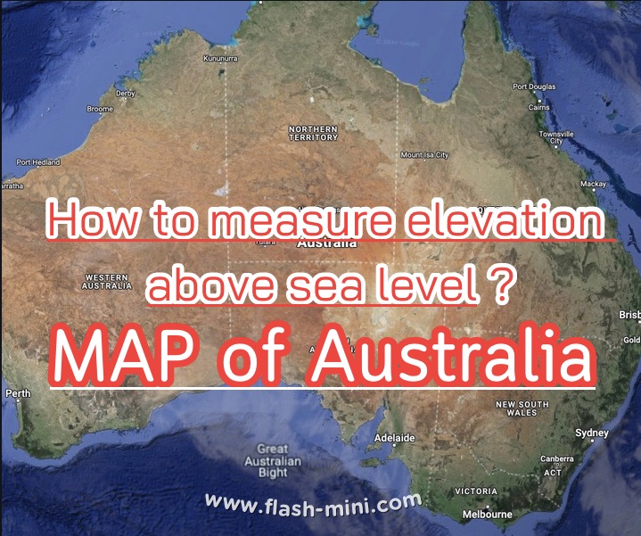 Sea level elevation map of Australia 📍Elevation terrain map  : Australia