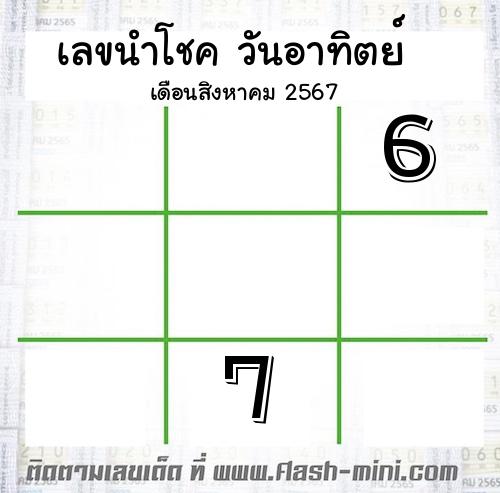  เลขเด็ดวันอาทิตย์ เดือนสิงหาคม  ปี2567 