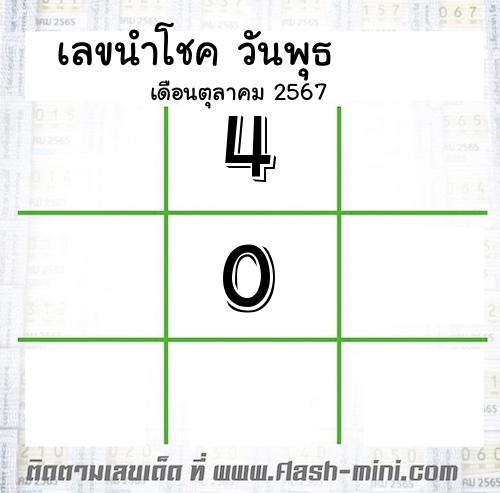  เลขเด็ดวันพุธ เดือนตุลาคม  ปี2567 