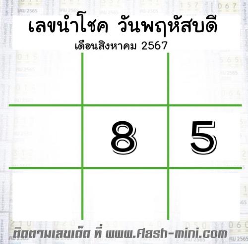  เลขเด็ดวันพฤหัสบดี เดือนสิงหาคม  ปี2567 