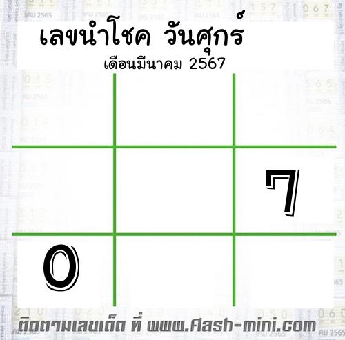  เลขเด็ดวันศุกร์ เดือนมีนาคม  ปี2567 